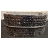 Reed Enamel Oval Roaster with Speckled Finish
