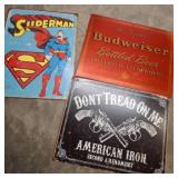Three Retro-Style Metal Wall Signs