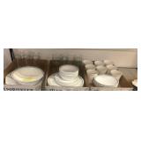 Corelle Dish Set with Glasses and Cups