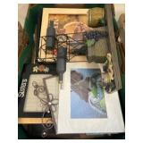 Decorative Wine Rack and Assorted Photo Frames