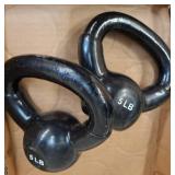 5 LB Black Vinyl-Coated Kettlebells