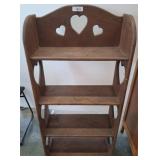 Wooden Bookshelf with Heart Cutout Design