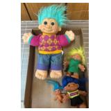 Troll Dolls with Colorful Hair
