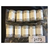 10 $10 Half Dollar Bank Rolls in Plastic Bag