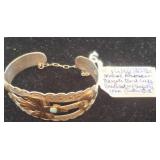 Sterling and Gold Peyote Bird Cuff Bracelet