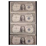 Four Series 1957 $1 Silver Certificates