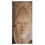 Carved Wooden Tribal-Style Wall Mask
