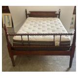 Wood Spindle Bed Frame with Latex Mattress