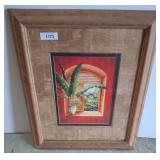 Framed Artwork With Tropical Window Scene