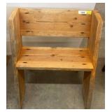 Handcrafted Wood Bench, 27in