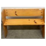 Wooden Bench with Knot Detailing, 51in
