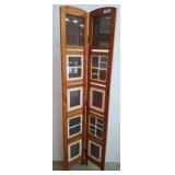 Two-Panel Folding Wood Frame with Glass Insets