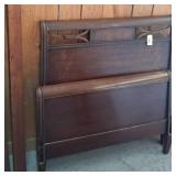 Twin Wood Sleigh Bed Frame with Headboard
