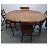 Wood Dining Table with Four Spindle-Back Chairs 58
