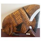 Carved Wood Fish Decor 25ï¿½ï¿½x22ï¿½ï¿½