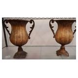 Metal Urn-Style Decorative Planters