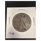 1918 Walking Liberty Half Dollar Coin