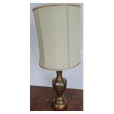 Brass Table Lamp With Fabric Shade, 36in