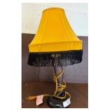 Novelty Leg Lamp with Yellow Shade and Fringe