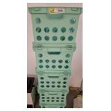 Stackable Green Plastic Storage Crates