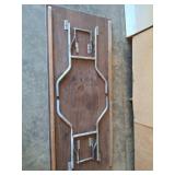 6ft Folding Wooden Table With Metal Frame
