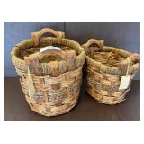 Wicker Baskets with Leather Handles