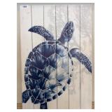 Blue Sea Turtle Wall Art on Wood Panels