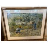 Framed Print of Pastoral Scene by Van Gogh