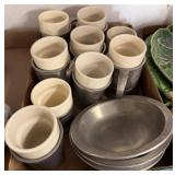RWP Pewter Cups and Bowls With Ceramic Inserts