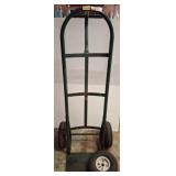 Green Metal Hand Truck with Spare Wheel