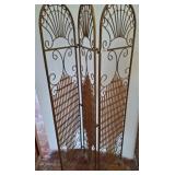 Metal and Rattan Folding Screen, 51x72