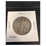 1940 Walking Liberty Half Dollar Coin
