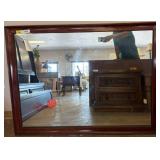 Wood-Framed Rectangular Wall Mirror
