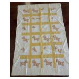 Handmade Quilt with Plaid Dog Appliques