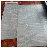 Two Green Indoor/Outdoor Rugs with Text Design