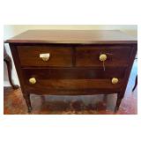 Wooden Chest of Drawers with Brass Pulls