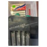Office Supplies and Soft-N-Safe Coin Bank