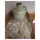 Mikasa Glass Bowl and Ceramic Jug