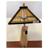 Glass Table Lamp With Stained Glass Shade