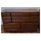 Wooden Dresser With Nine Drawers