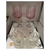 Glassware and Framed Art Print Assortment