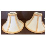 Small Drum-Shaped Fabric Lampshades, Set of Two