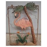 Metal Flamingo and Palm Tree Wall Dï¿½cor