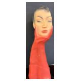 VintageChristian Dior Bust with Red Hand Sculpture