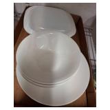 White Dinnerware Set with Plates and Bowl