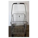 Metal Shopping Cart on Four Wheels
