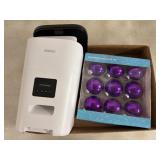 Dokoo Pet Feeder and Purple Glass Ornaments