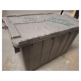 Gray Storage Bin With Board Games and Accessories