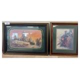 Framed Prints of Barn and Floral Basket Scenes