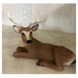 Painted Deer Figurine With Antlers
